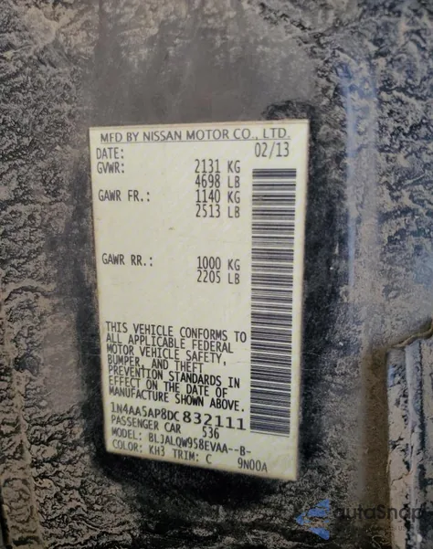 2013 Nissan Maxima S from USA, damaged, VIN 1N4AA5AP8DC832111